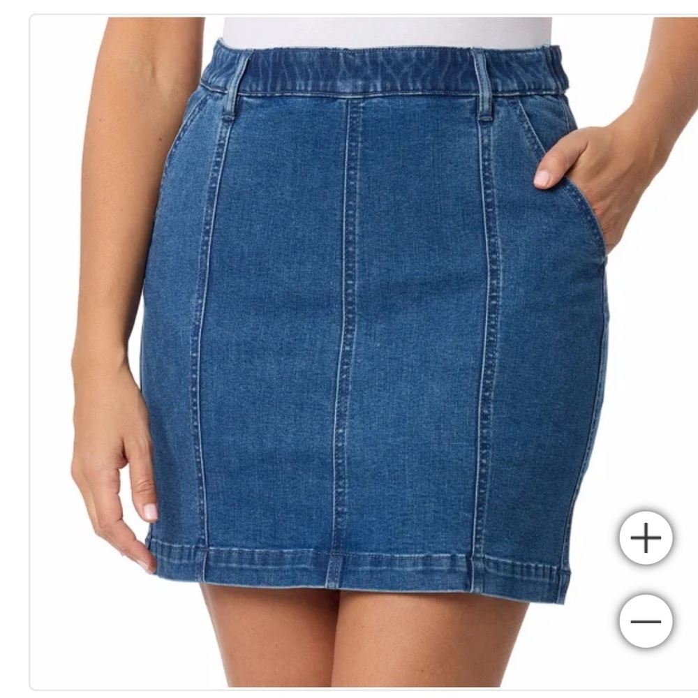 New Briggs Womens Skort Blue Denim Skort Pockets Stretch Inner-Shorts XS S